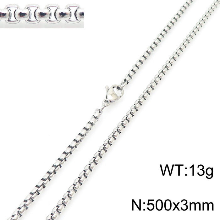 Wholesale Electroplated 18K Gold Square Pearl Stainless Steel Multi-Specification Necklaces