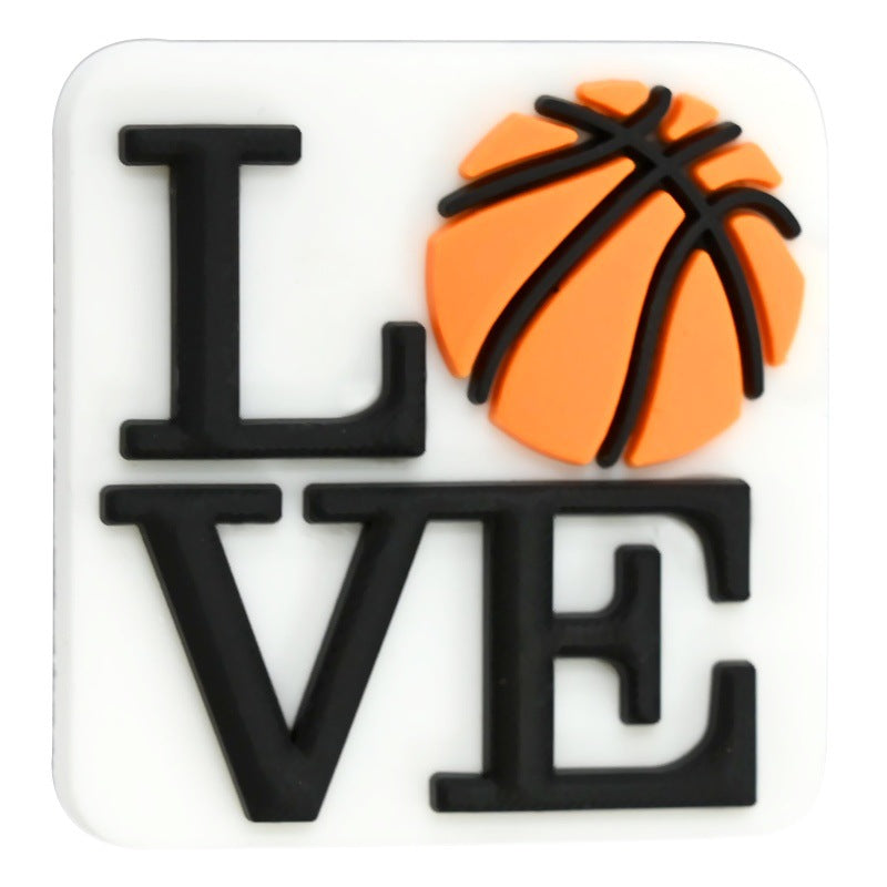 Wholesale Random 100pcs/pack PVC soft rubber perforated beaded accessories for ball sports series   Focal Beads