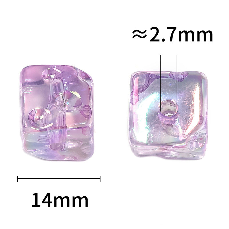 Wholesale 100pcs Diy Electroplated Cheese Cheese Special-shaped Transparent Acrylic Square Beads
