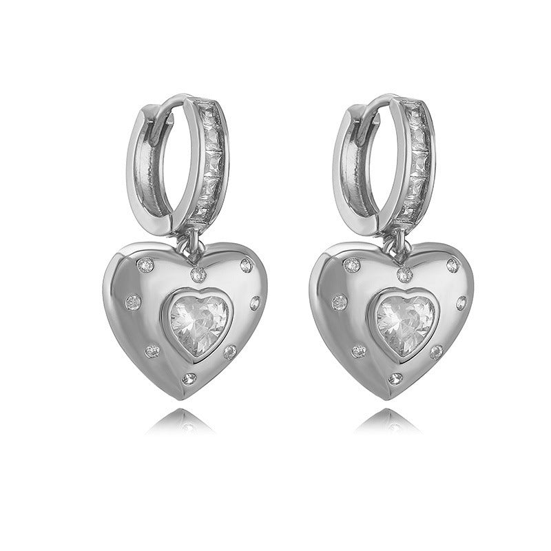 Wholesale asymmetric love five-pointed star earrings