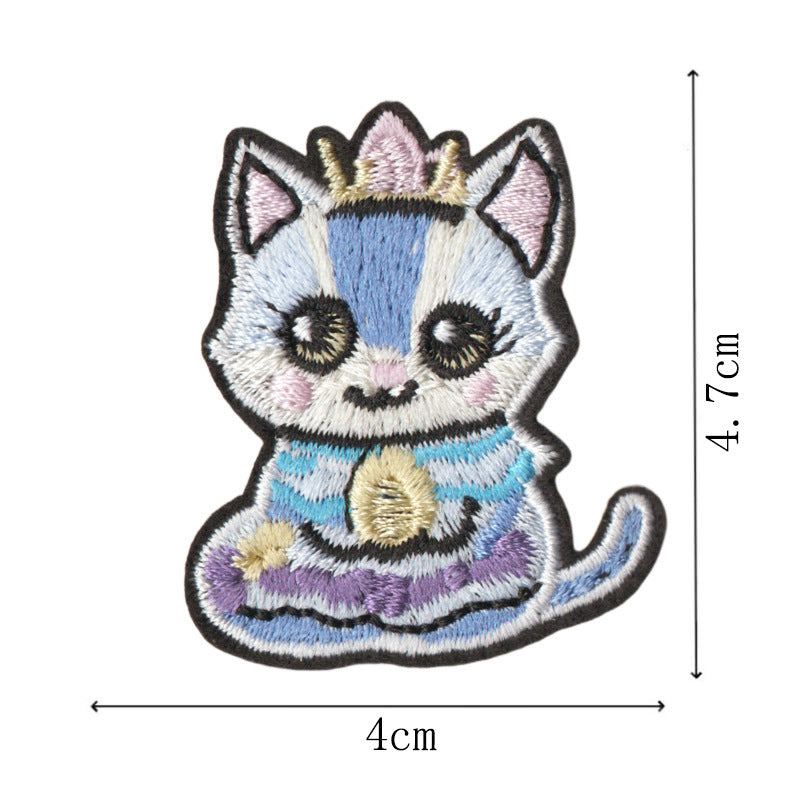 Wholesale Cartoon Kitten Embroidered Iron On Patches 9Pcs Decorative Fashion Accessory For Clothing Towel DIY Gift Boutique Resale