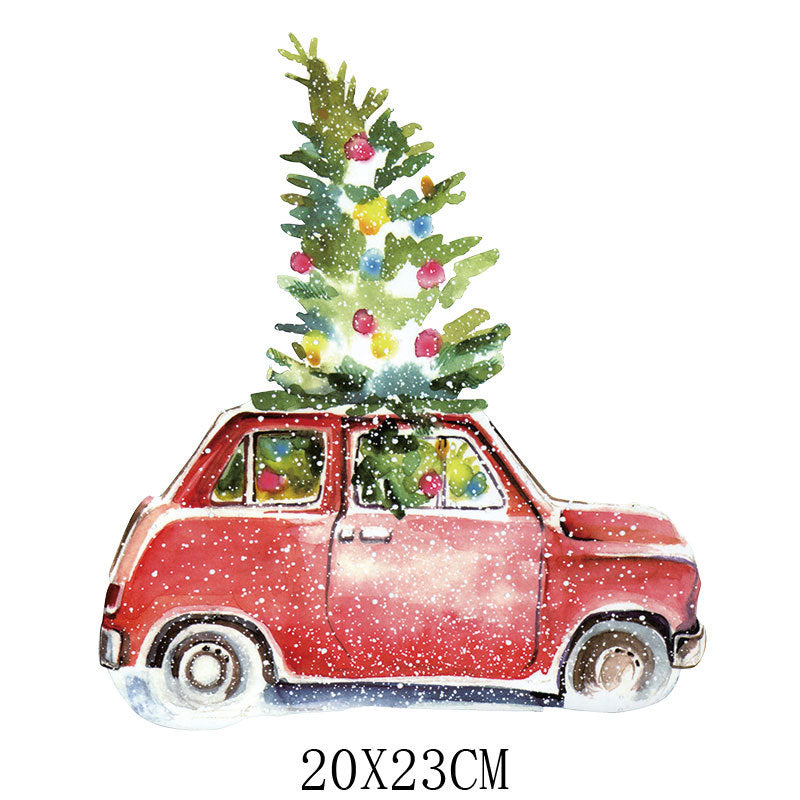 Wholesale   5pcs/pack sleigh heat transfer  UV DTF Ready to Press Transfers Wraps