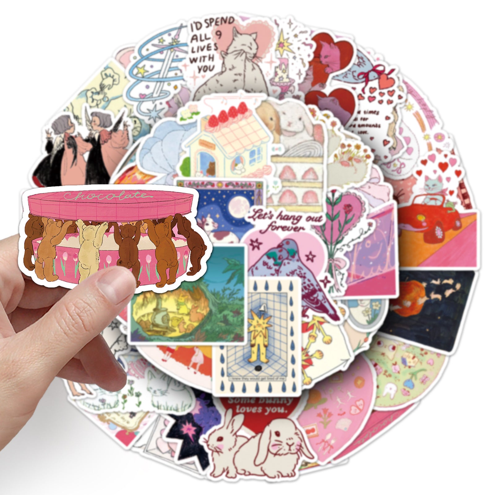 Wholesale 50pcs Fairy Tale Cartoon Stickers  Cute and Girly Stickers