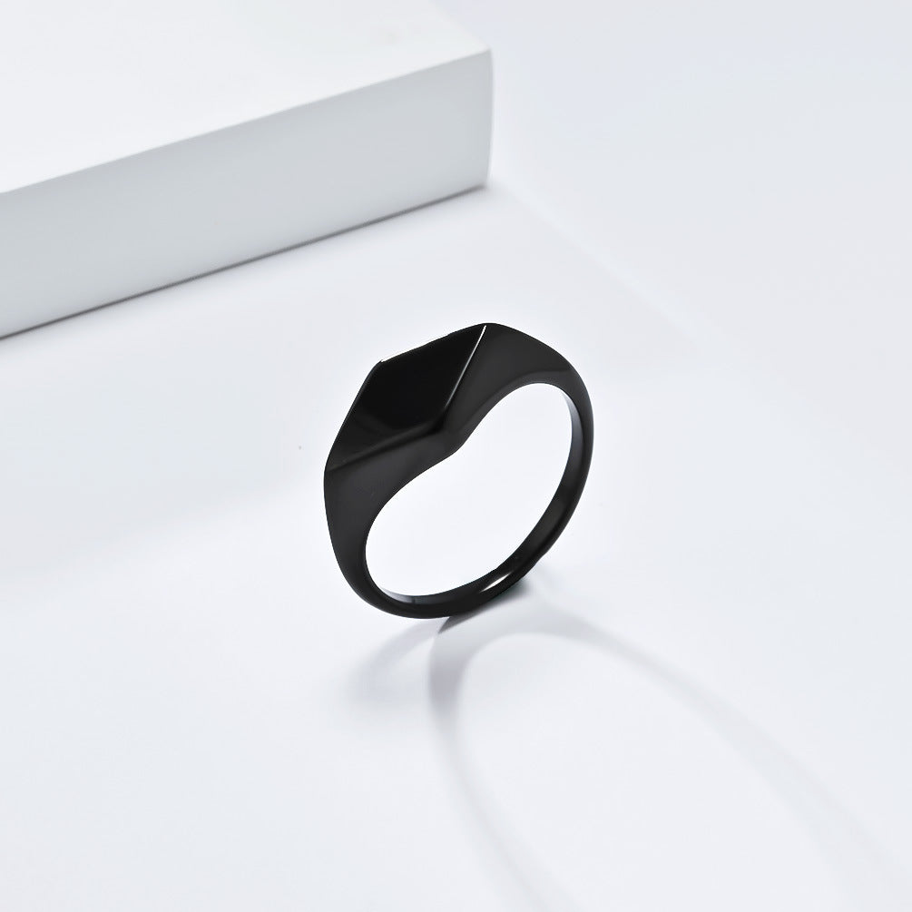 Wholesale Simple diamond geometric high-end design ring