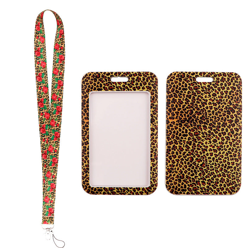 Wholesale 10pcs Leopard Print Album Expression Mobile Phone Strap Bus Access Card Work Card Embossed Card Holder