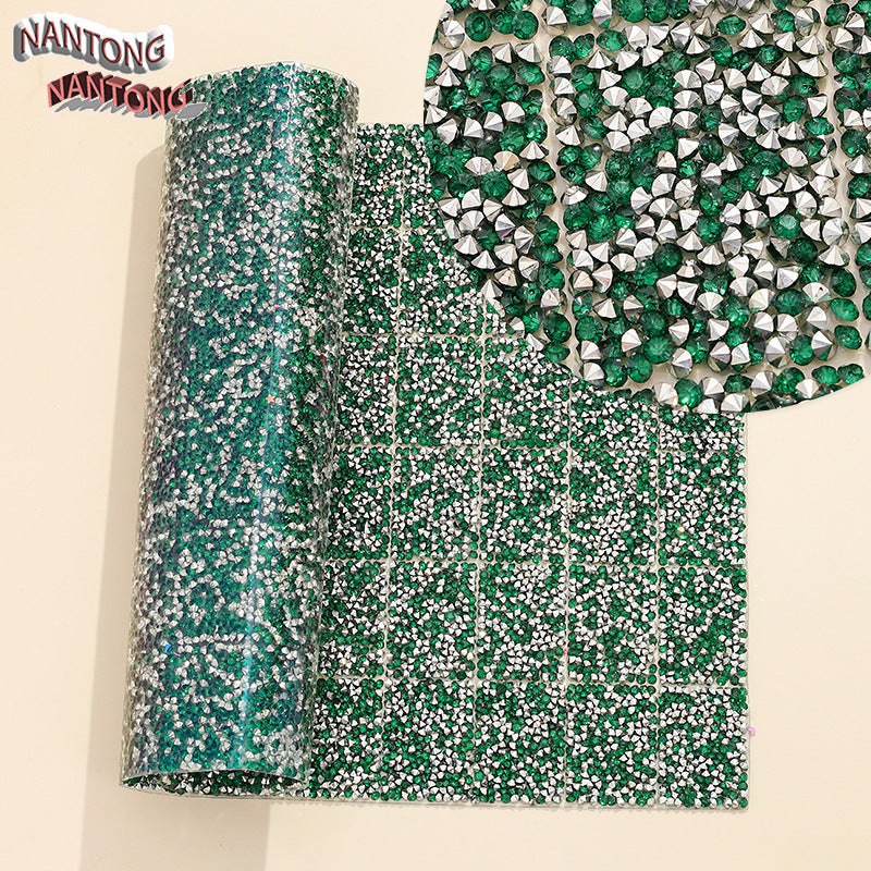 Wholesale Pointed bottom rhinestone with resin cylinder mixed DIY double-sided tape drill piece