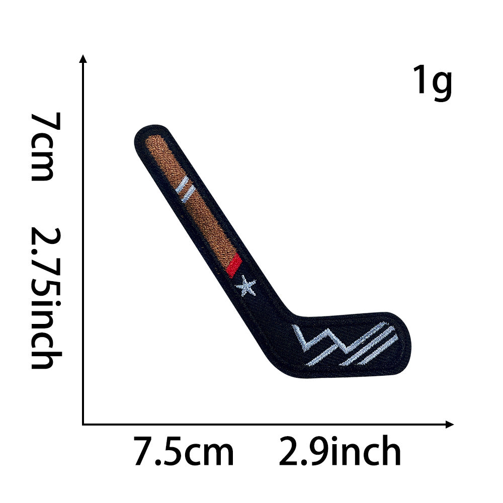 Wholesale Ice Hockey Theme Embroidered Patches Iron On DIY Adhesive Polyester For Clothing Helmets