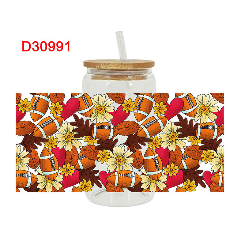 Wholesale Baseball Bow  16oz Cup UV DTF Wraps