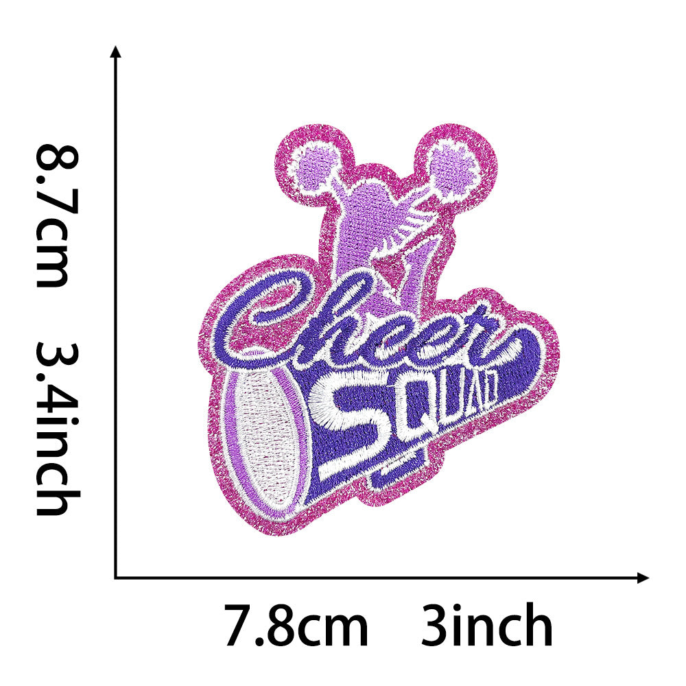 Wholesale Embroidered Sequin Cheer Squad Patch DIY Sporty Decorative Accent For Coats Everyday Use