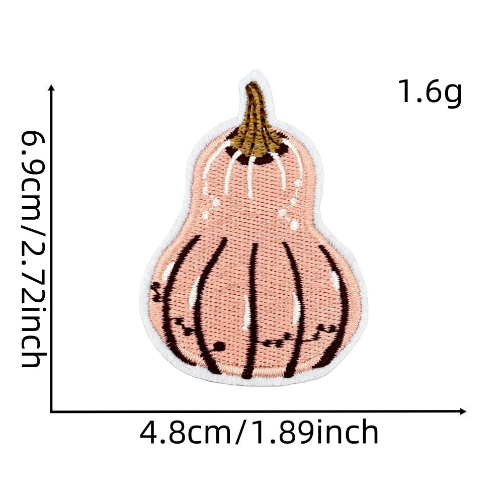 Wholesale Cartoon Autumn Harvest Embroidered Patches Pumpkin Maple Leaf Honey Pot Party Applique Decorative Craft Supply For Clothing Resale