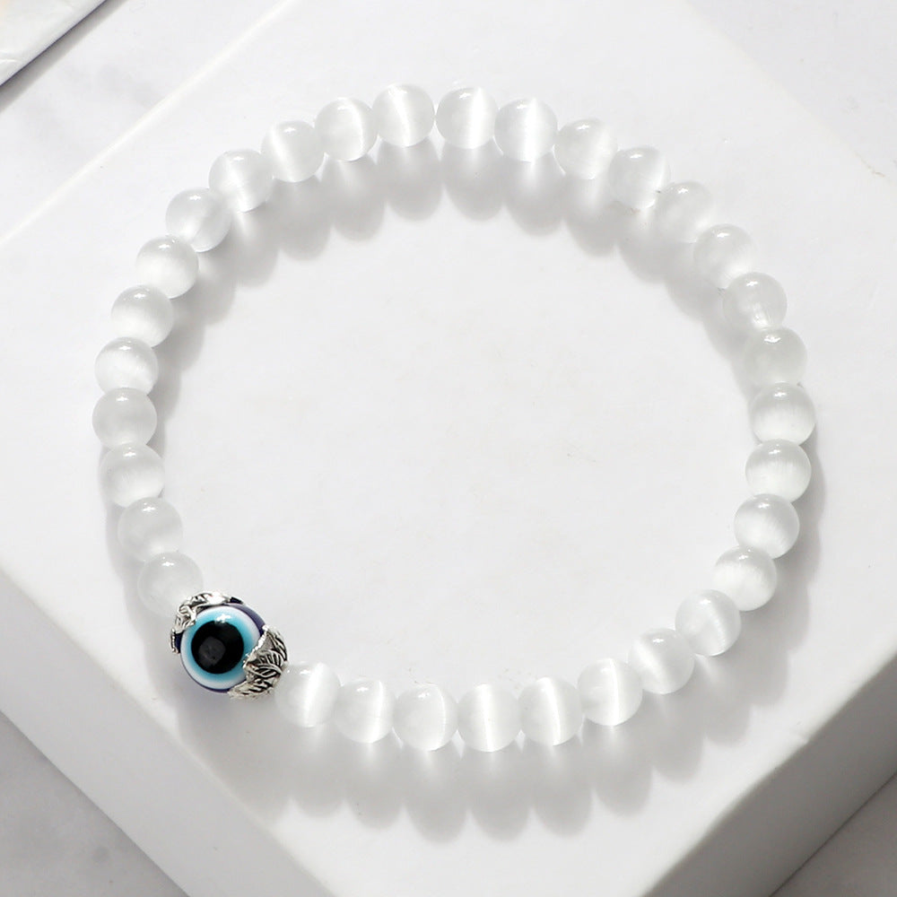 Wholesale  Devil' s Eye bracelet blue eye beads alloy flower holder bracelet