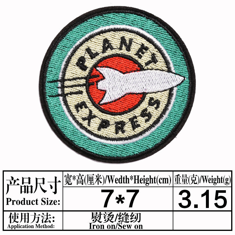 Wholesale Stylish Cartoon Embroidered Iron On Twill Patch For Clothing And Bags DIY Decorative Accent