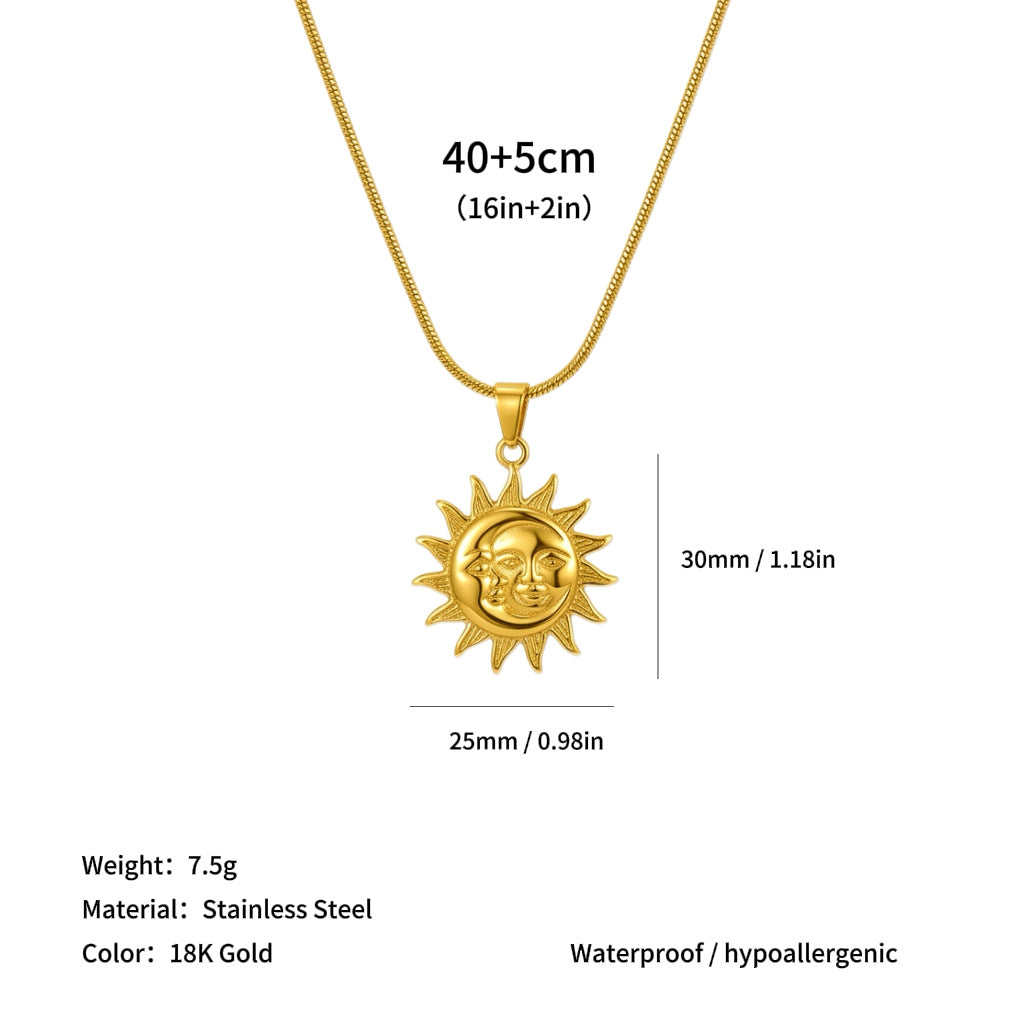 Wholesale Sun Starfish and Other Pendants Titanium Steel Necklace