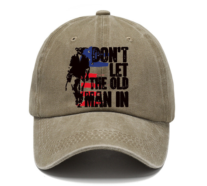 Wholesale Washed Cotton Printed Distressed Vintage Soft Top Baseball Cap