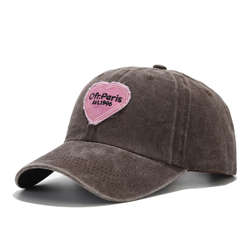 Wholesale Fashion Pink Love Embroidered Washed Baseball Cap