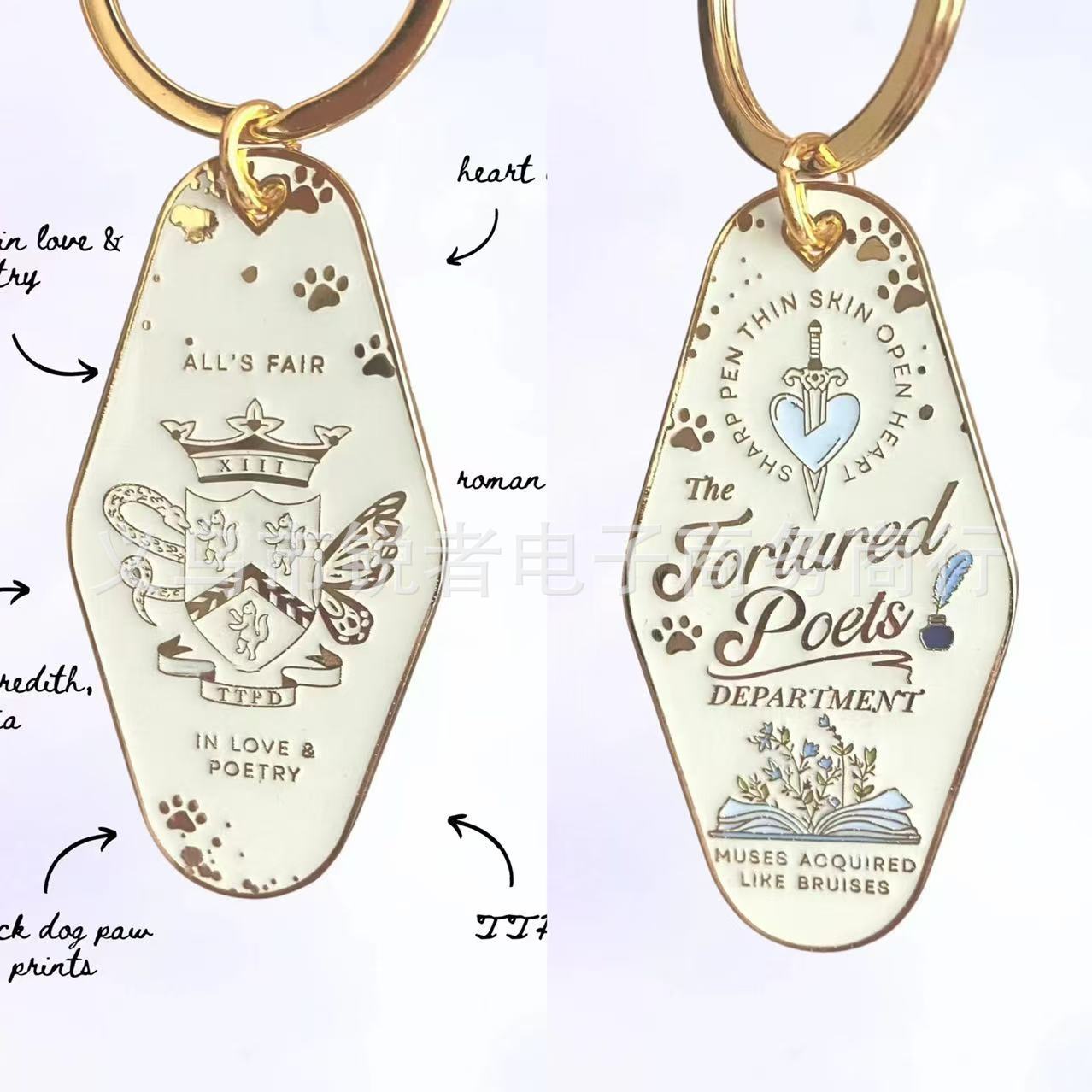 Wholesale 12 Types of Motel Metal Keychains