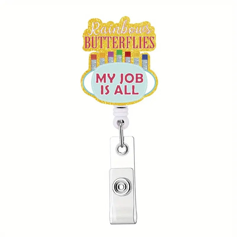 Wholesale Acrylic Medical ID Retractable Keychain