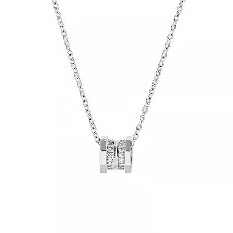 Wholesale Stainless Steel Necklace Micro-Inlaid Zirconia Pendant