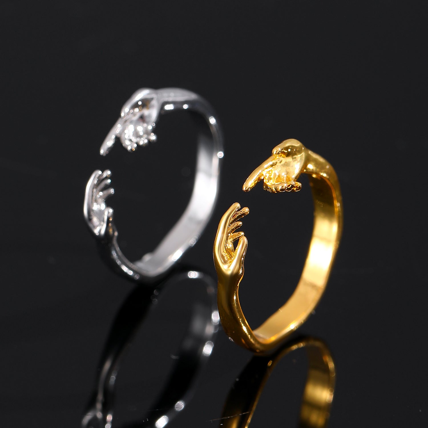 Wholesale Adam double-hand ring open adjustable ring