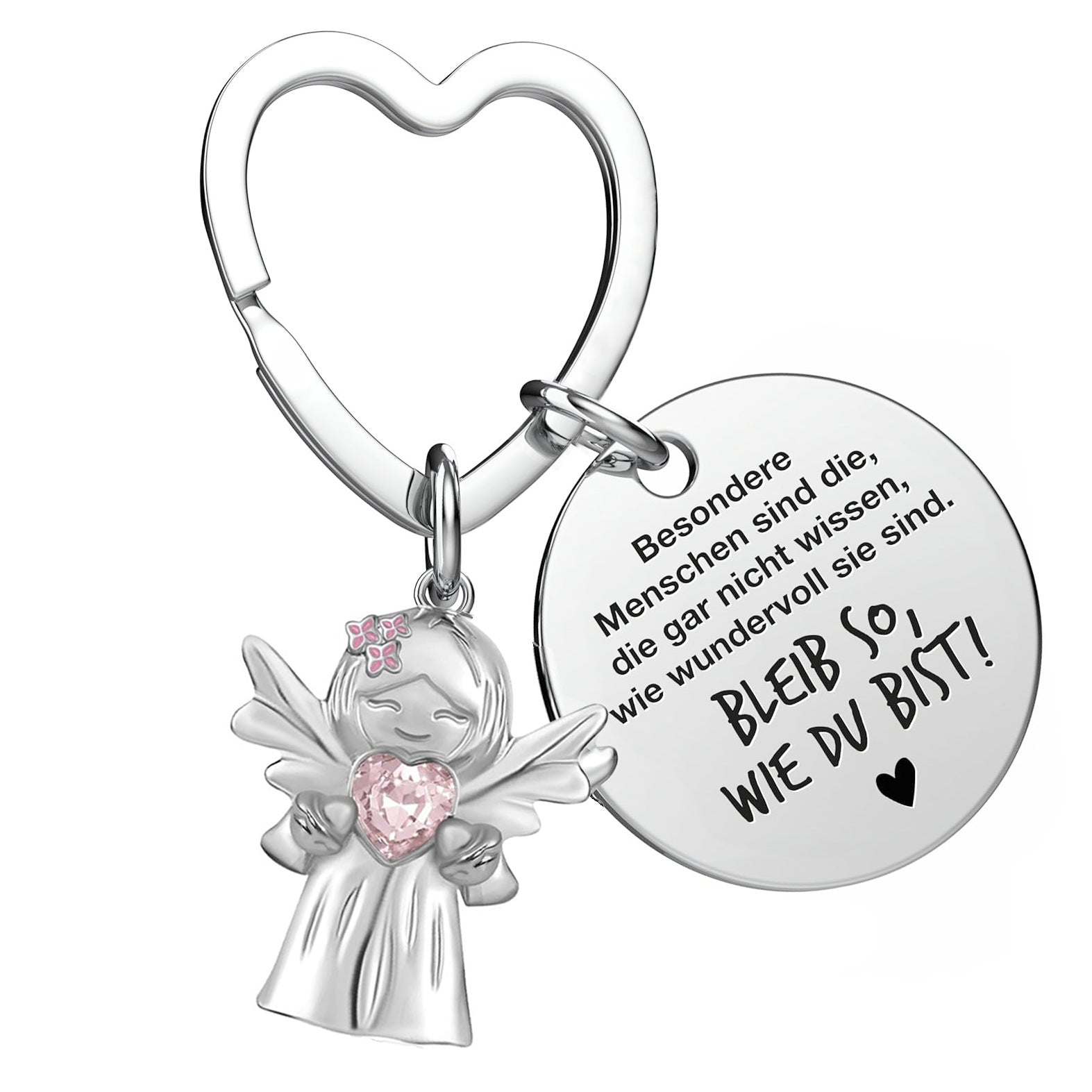 Wholesale  Smile Guardian Angel Jewelry Zircon  Love Alloy Keychain