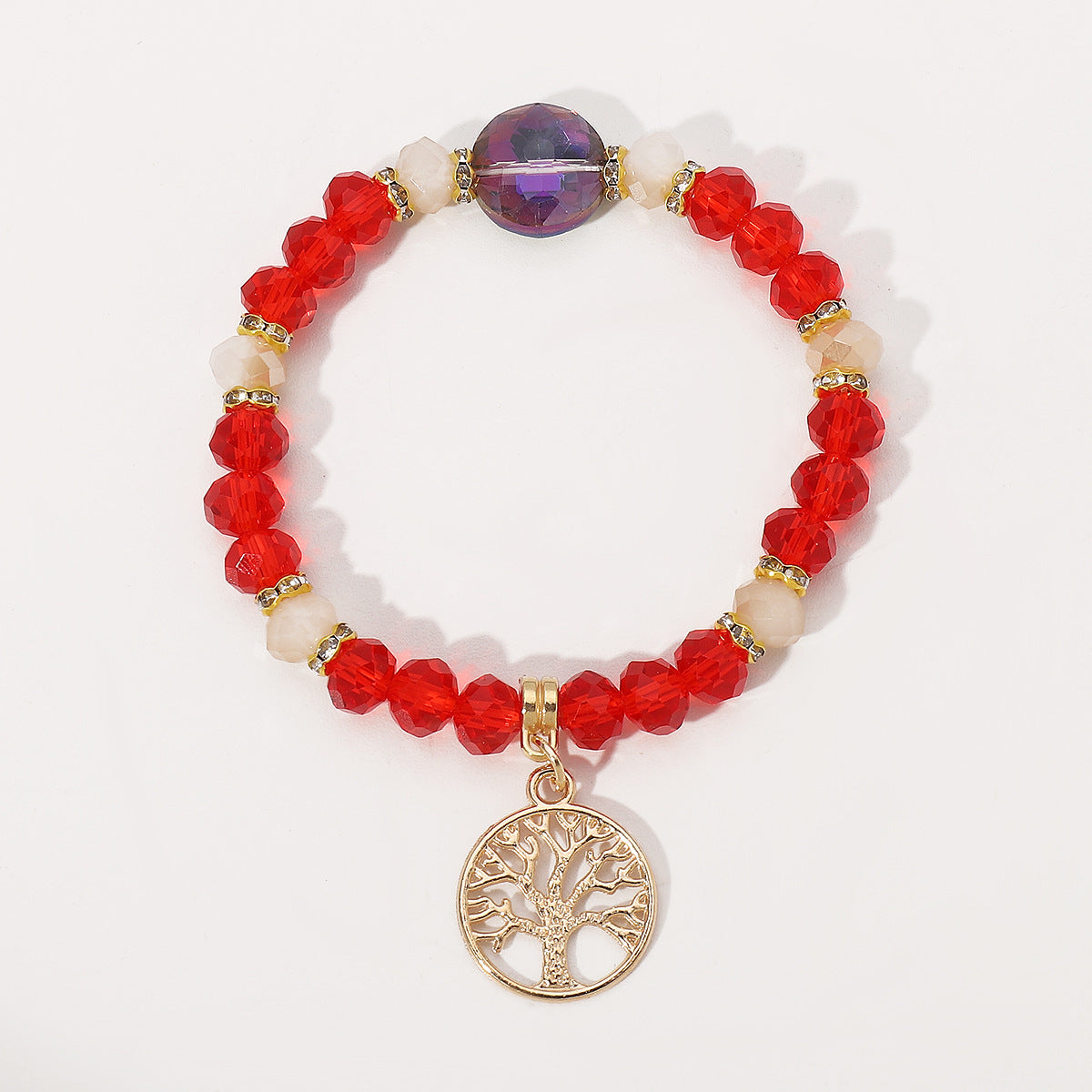 Wholesale Crystal Design Sense Tree of Life Beaded Bracelet for Birth Year