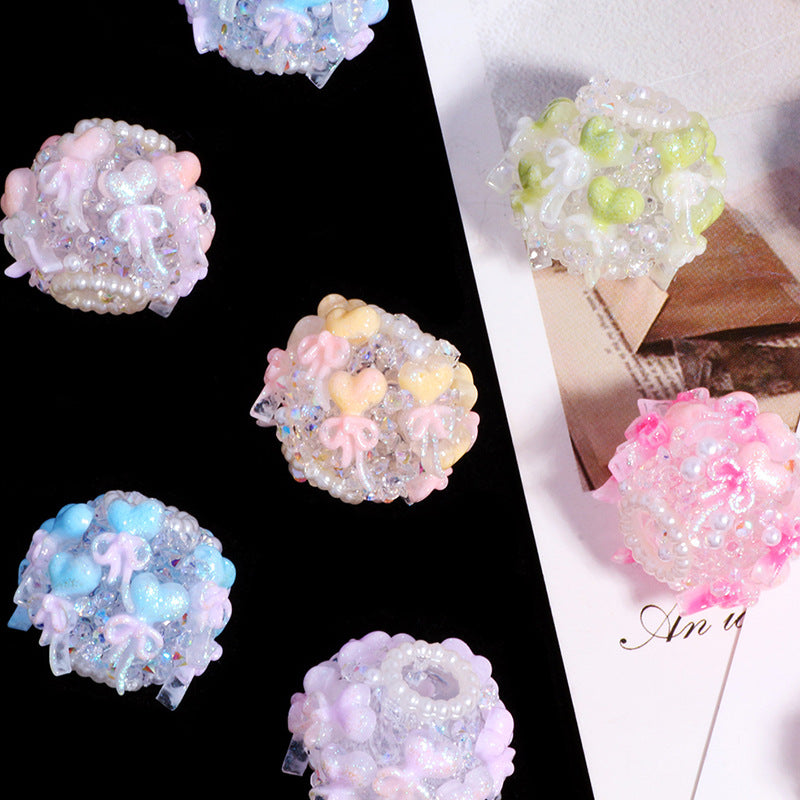 Wholesale 6pcs/pack Flash sand polymer clay straight hole loose beads DIY accessories