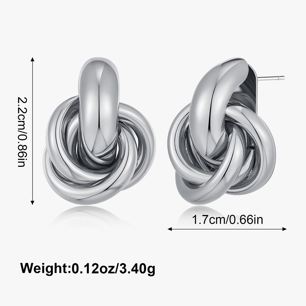 Wholesale Electroplated geometric multi circle earrings