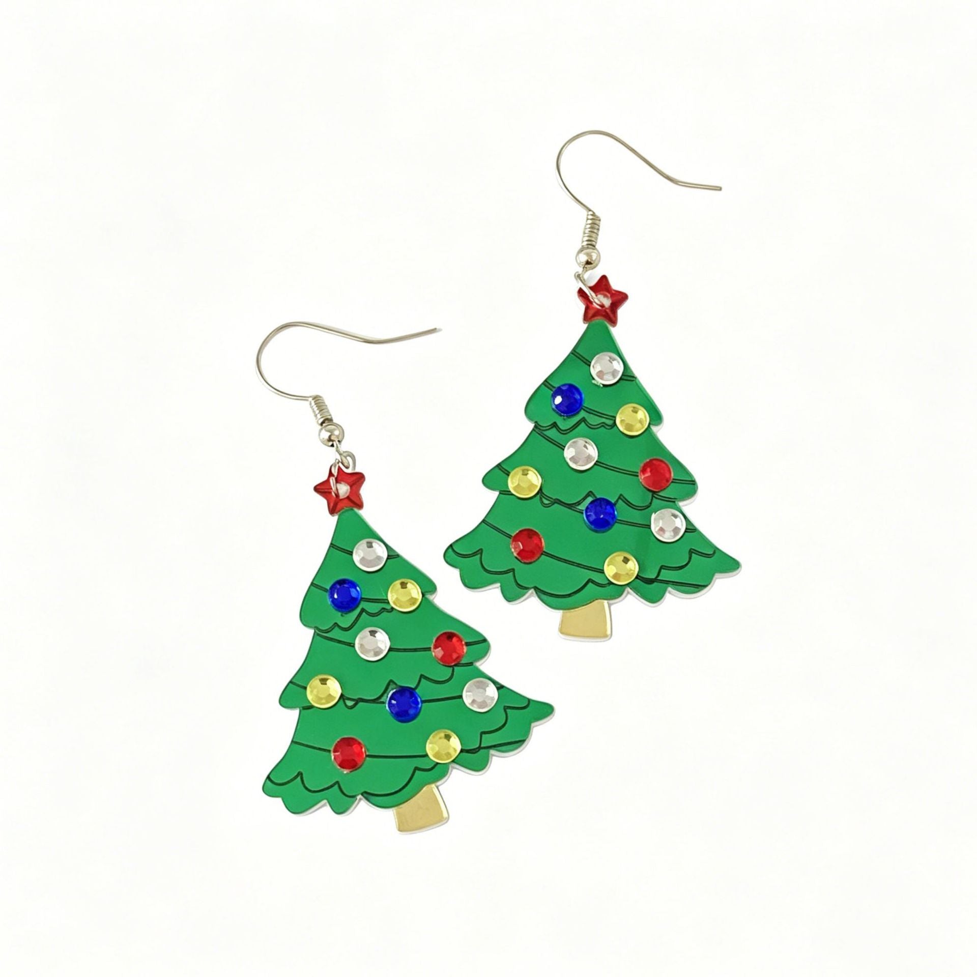 Wholesale Christmas Tree Acrylic Earrings Sweet Holiday Party Jewelry For Women Gift Boutique Resale