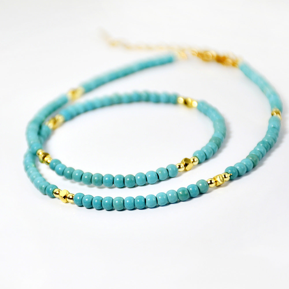 Wholesale Turquoise Beaded Necklace Collarbone Chain