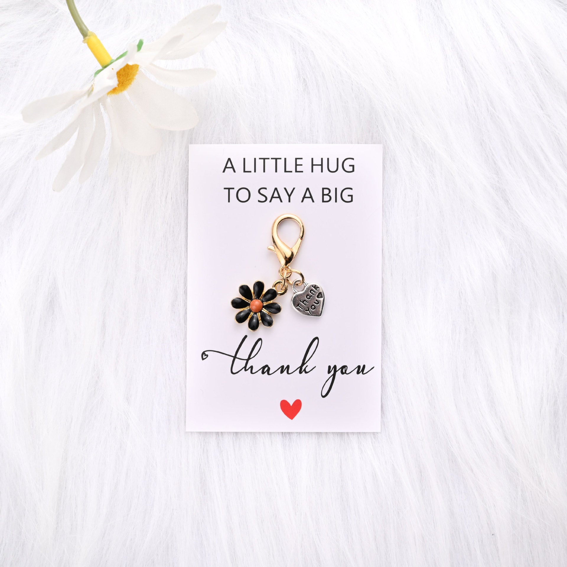 Wholesale Hugging Thank-you Card Heart Flower Keychain