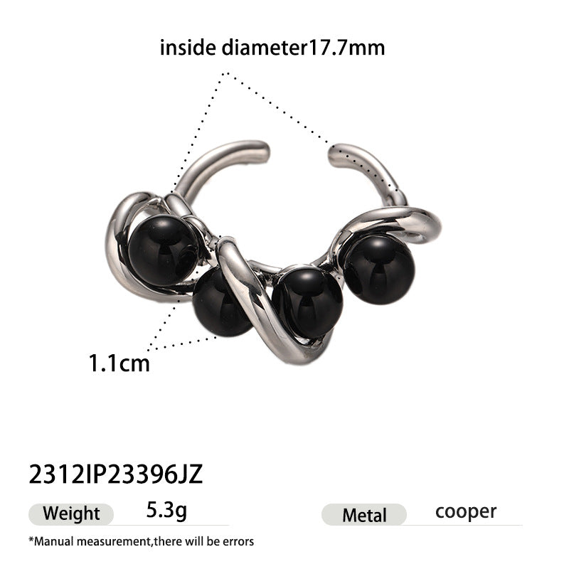 Wholesale urban and elegant handmade oil-dripped brass ring