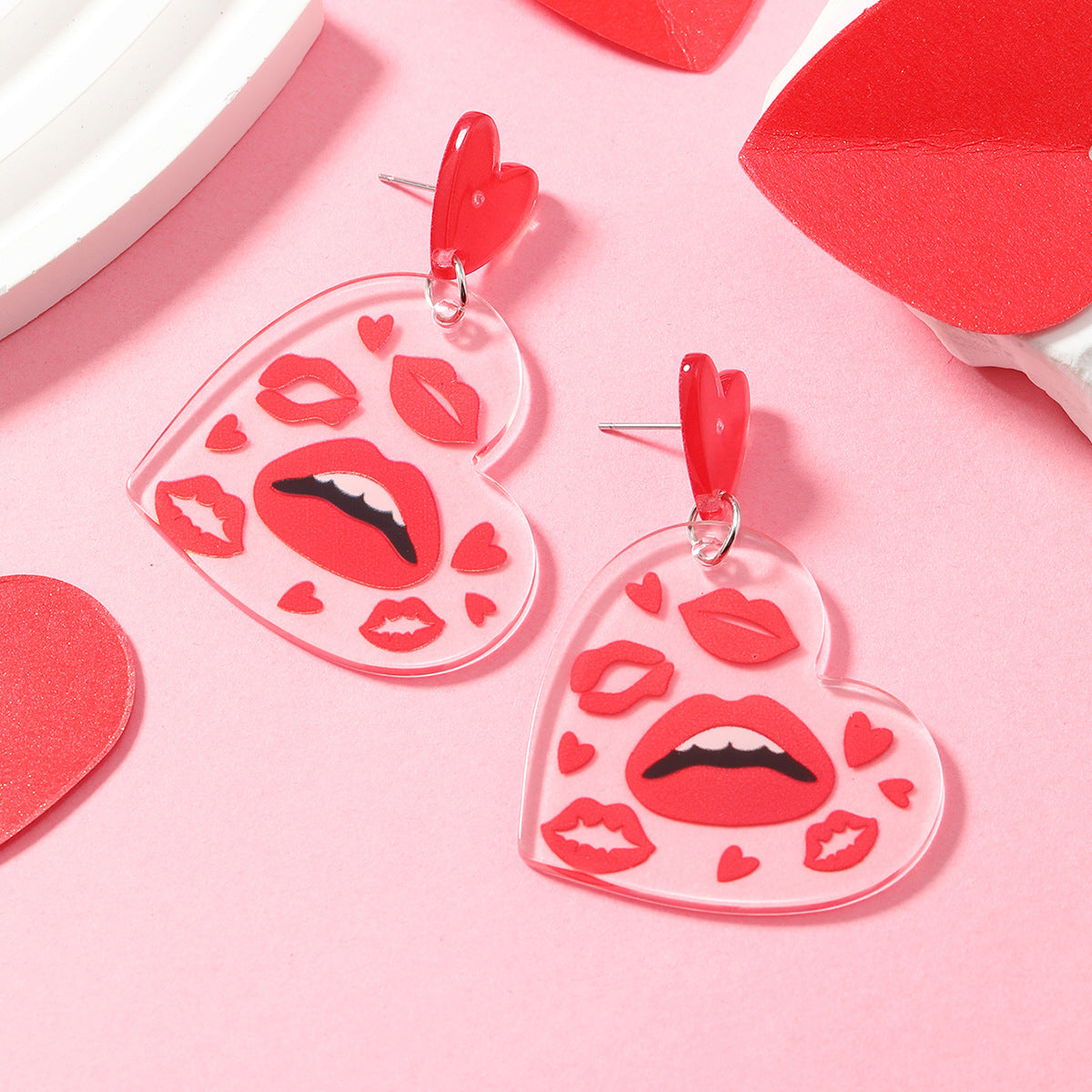 Wholesale Wholesale Valentine's Day Girly Pink Cute Acrylic Earrings