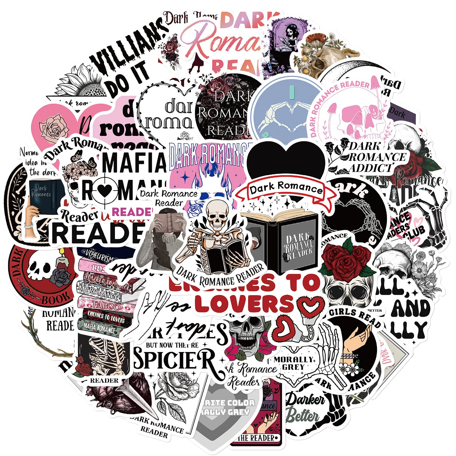 Wholesale 3SET/PACK Dark Romantic Reader Waterproof PVC Stickers