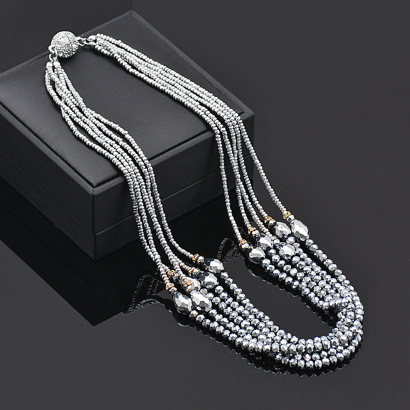 Wholesale Rhinestone Magnetic Clasp Teardrop-shaped Crystal Bracelet Necklace