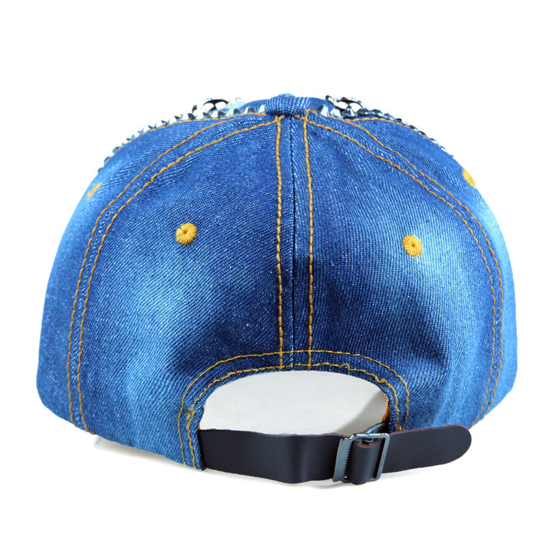 Wholesale Skull Diamond Denim Baseball Cap