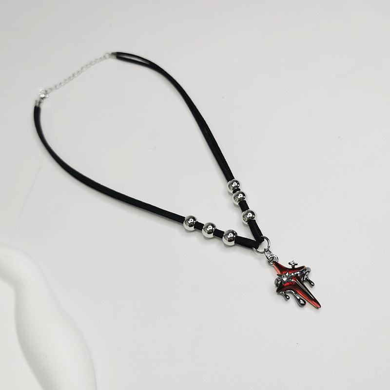 Wholesale Liquefied Star Necklace Hip Hop Style Woolen Chain Niche Design Necklace