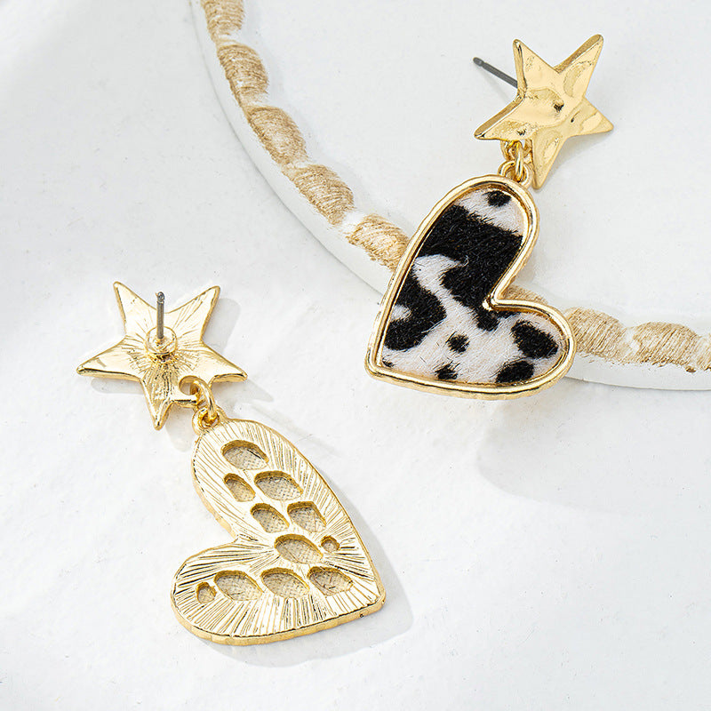 Wholesale Fashion leopard star love eardrop temperament trend niche high-end earrings