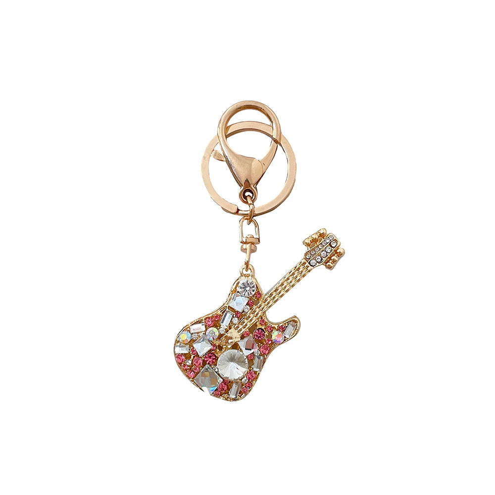 Wholesale diamond-encrusted guitar keychain