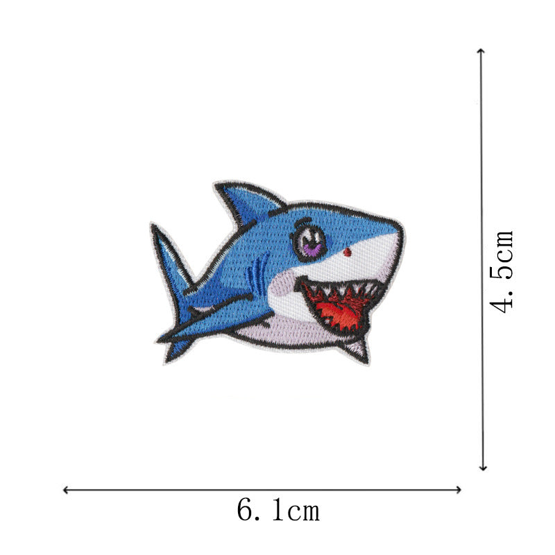 Wholesale Embroidered Ocean Animal Iron On Patches Mermaid Starfish Shark Set Of 10 For ets DIY Craft Supply
