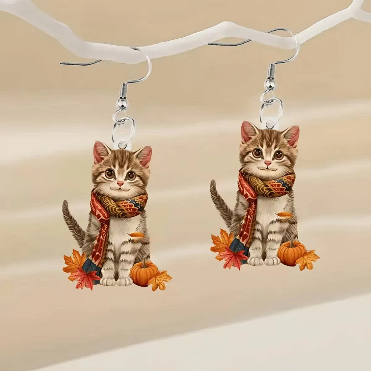 Wholesale Thanksgiving Cat Acrylic Earrings