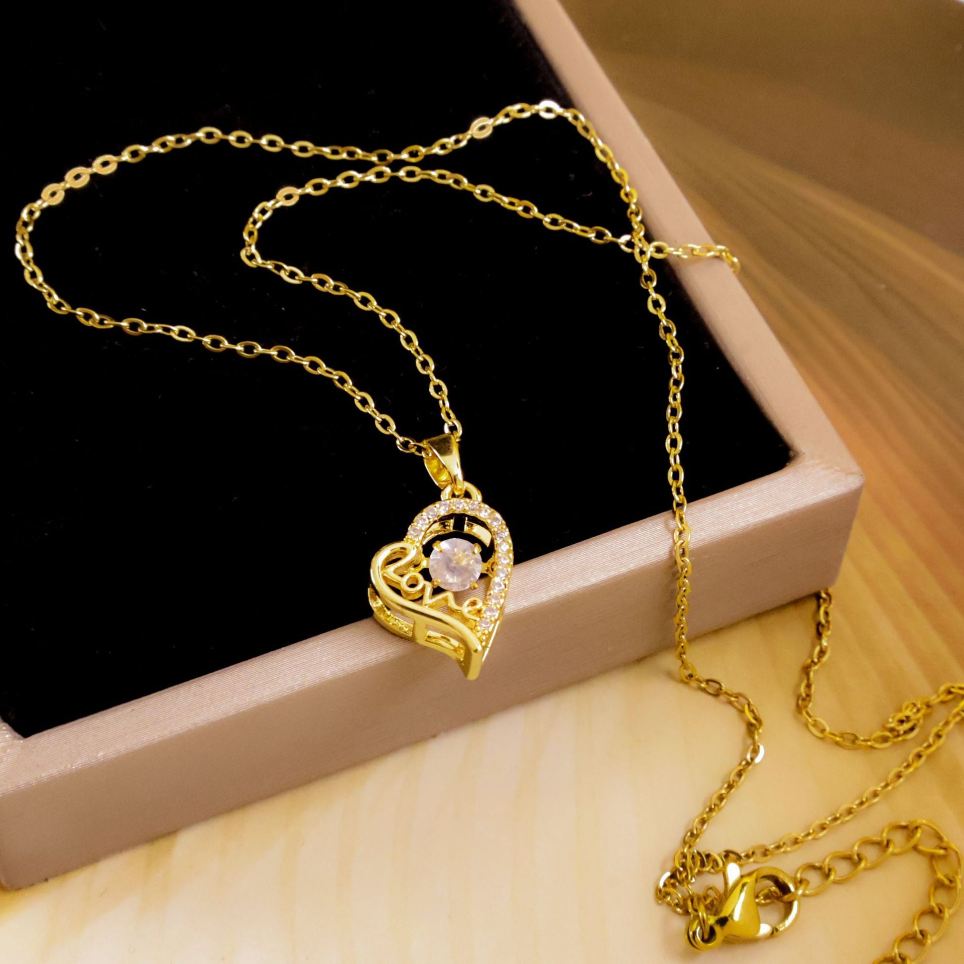 Wholesale Titanium Steel Heart Necklace