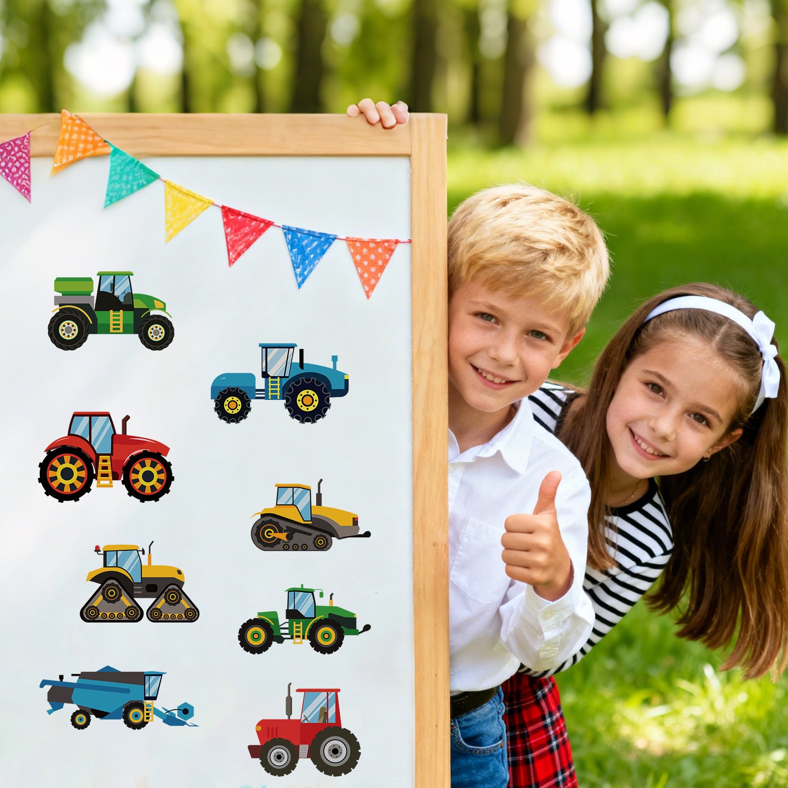 Wholesale 8pcs Cartoon Countryside Construction Vehicle Puzzle Stickers