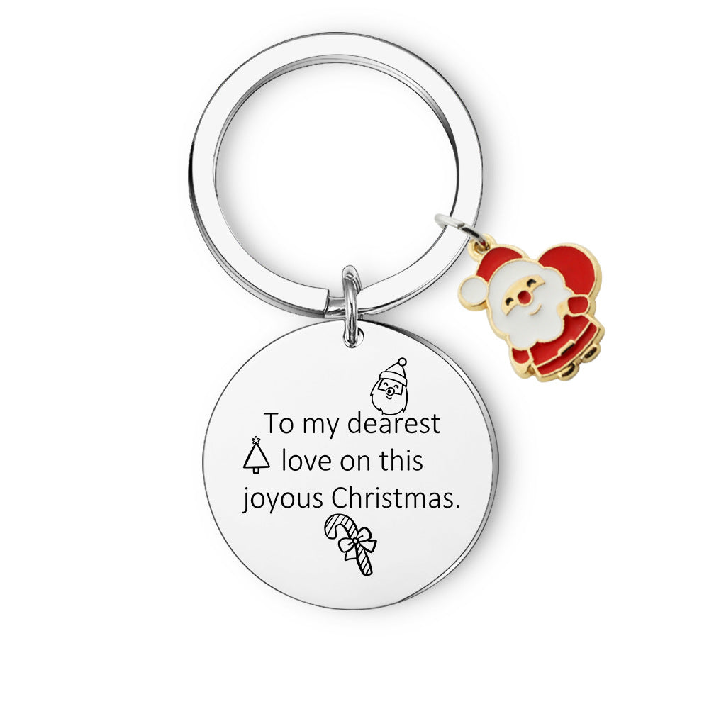 Wholesale Christmas Series Santa Claus Stainless Steel Keychain