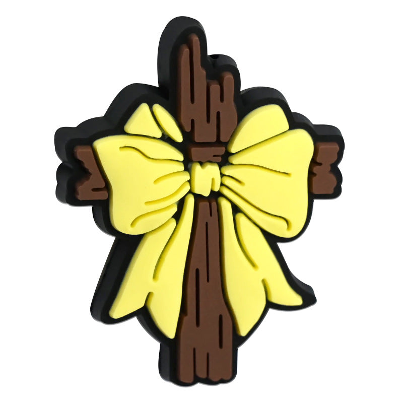 Wholesale Random 100pcs Colorful Bow Cross Focal Beads