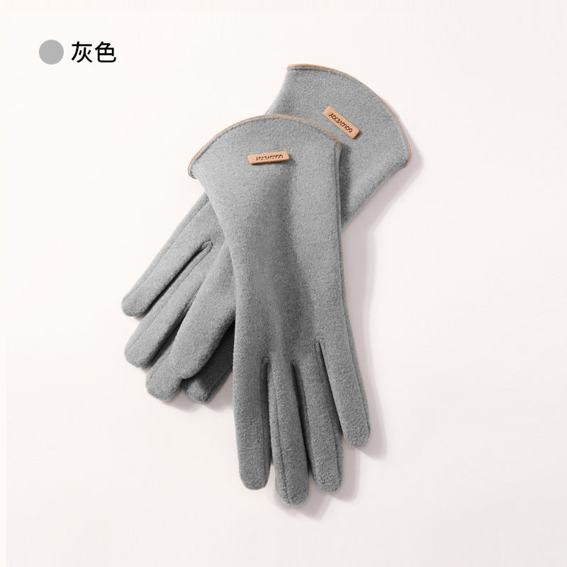 Wholesale Winter German Velvet Warm and Thick Touch Screen Gloves
