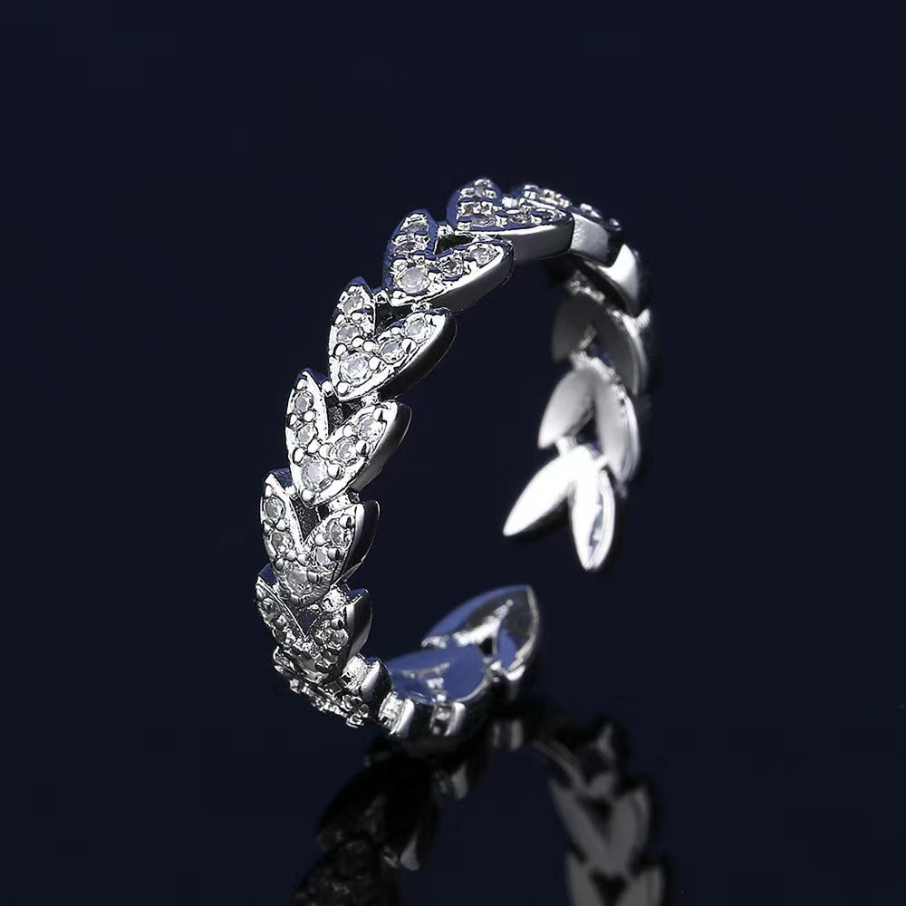 Wholesale Fashion Simple Wheat Ear Open Adjustable Ring