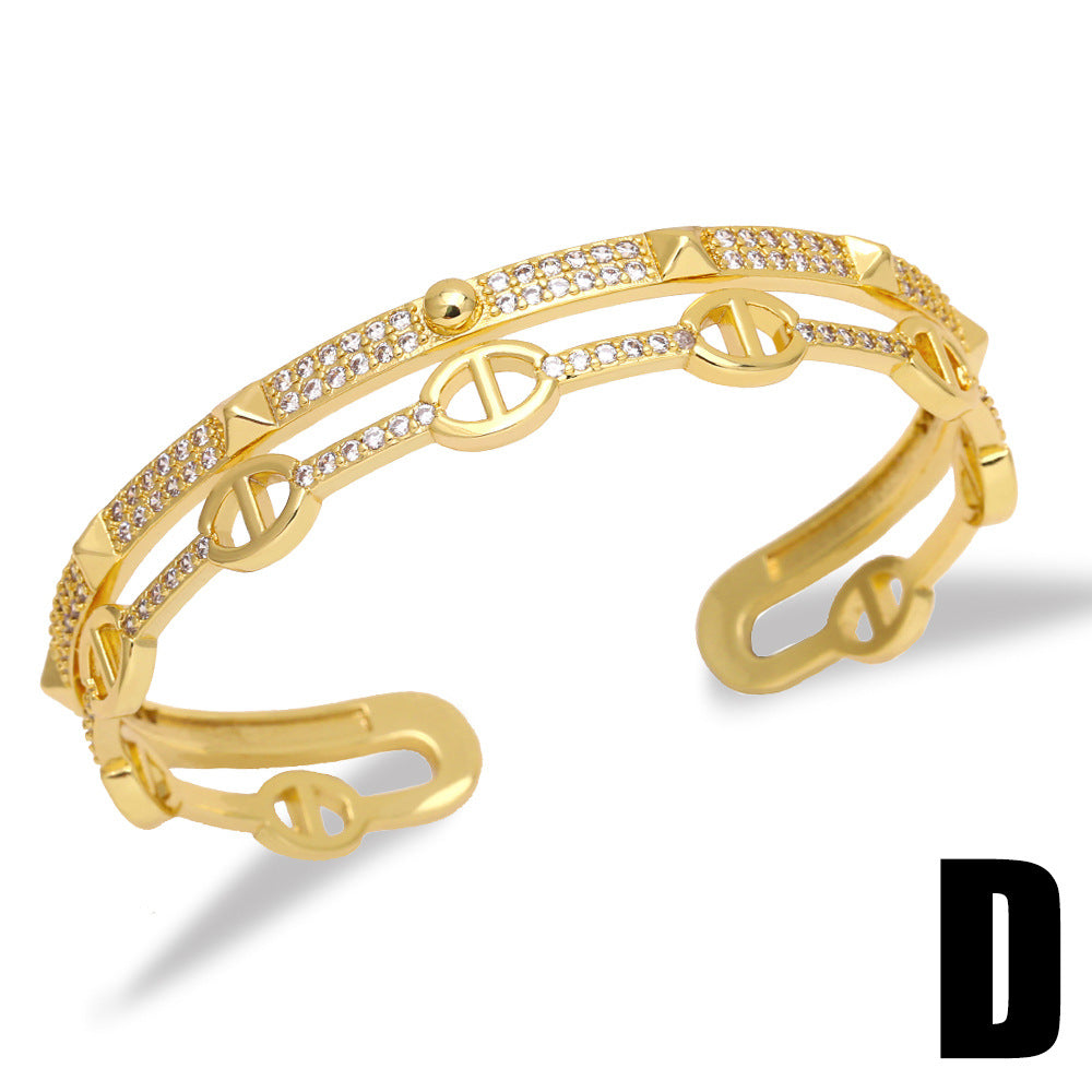 Brazalete de circón de circón lujoso al por mayor