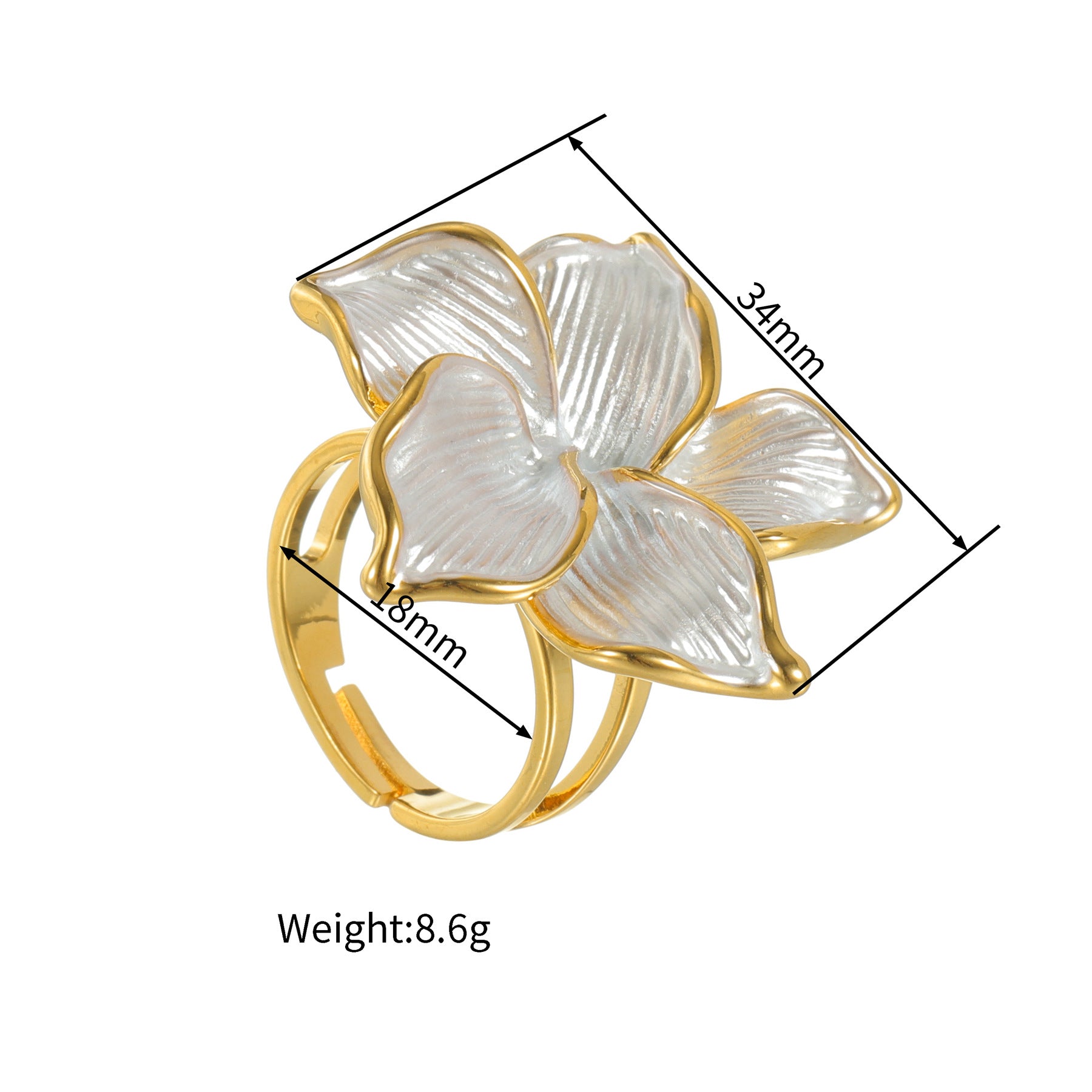 Wholesale Camellia Flower Ring Stainless Steel Sweet Forest Vacation Style Fashion Jewelry Accessory For Women Trendy Everyday Wear Boutique