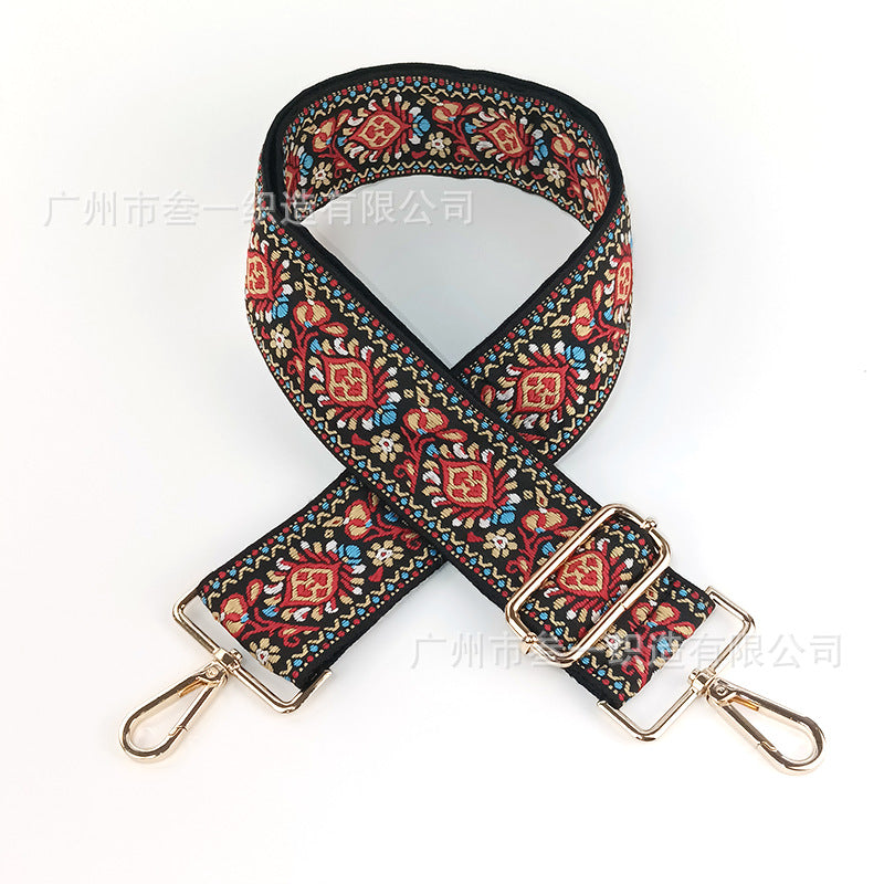 Wholesale Ethnic Style Jacquard Adjustable Versatile Widened Crossbody Bag Strap