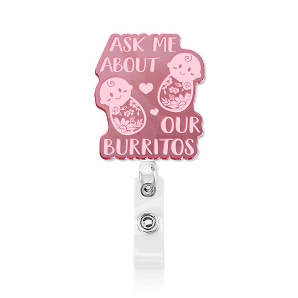 Wholesale PVC Gradient Color Medical Acrylic Badge Scroll Extendable Keychain